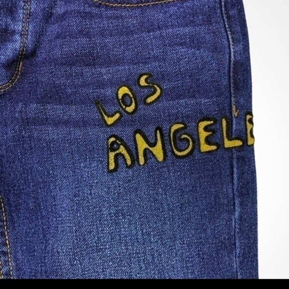 Kendall & Kylie Slay Babe Boyfriend Fit Dark Wash Distressed Jeans NWT - Picture 7 of 9